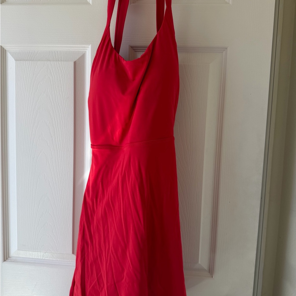 HALARA Vibrant Red Midi A-Line Dress